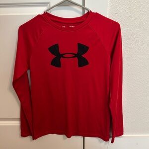 Boys red long sleeve under armour